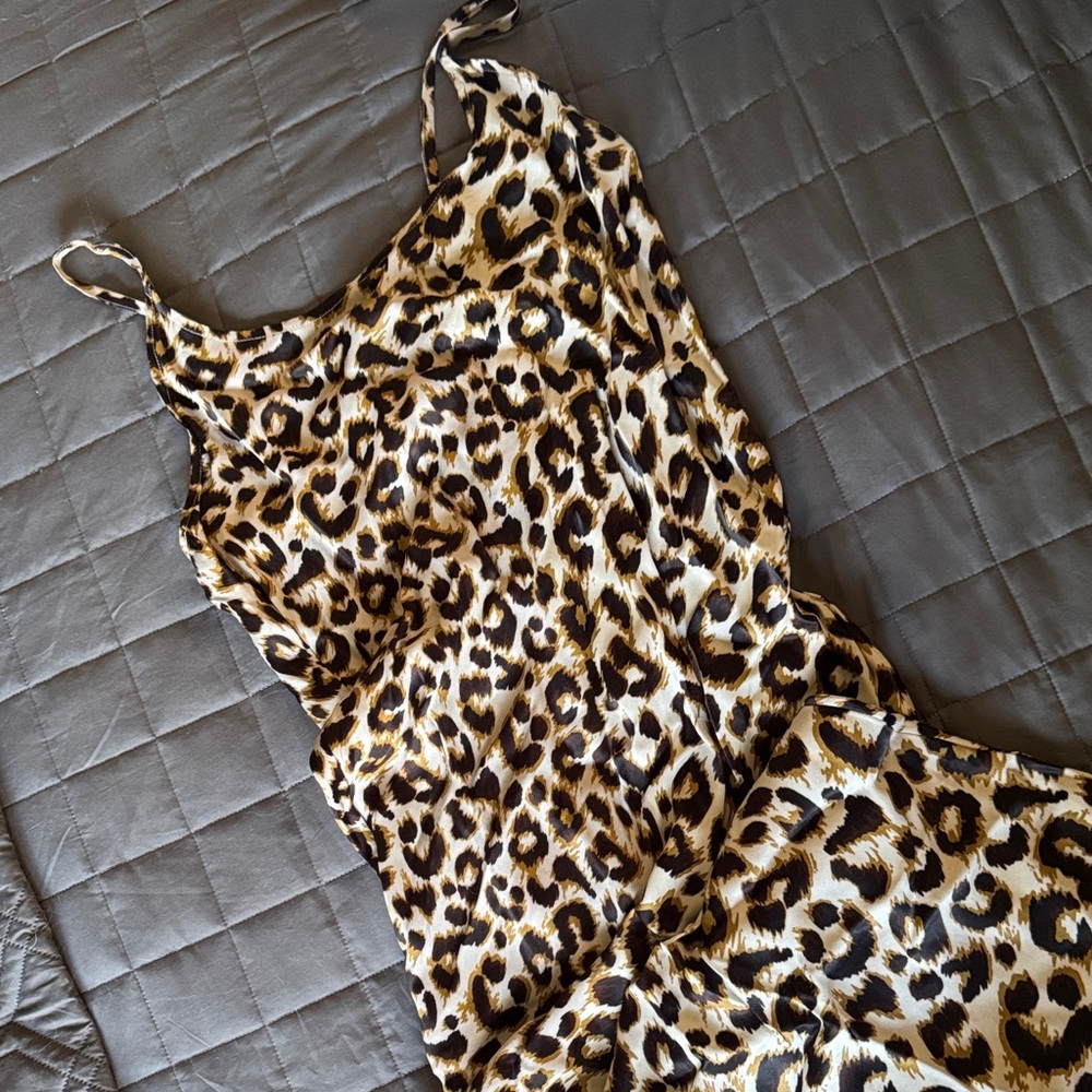 Anthropologie Animal Print Slip Maxi Dress - Picture 1 of 3